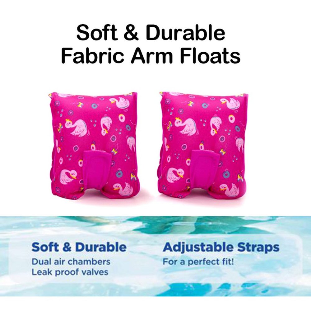 Fabric Arm Floats, Pink Swan – S/M or M/L